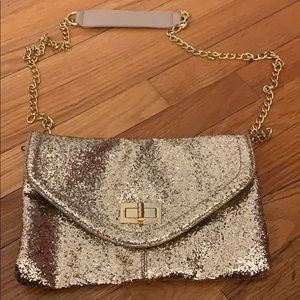 Aldo gold glitter bag